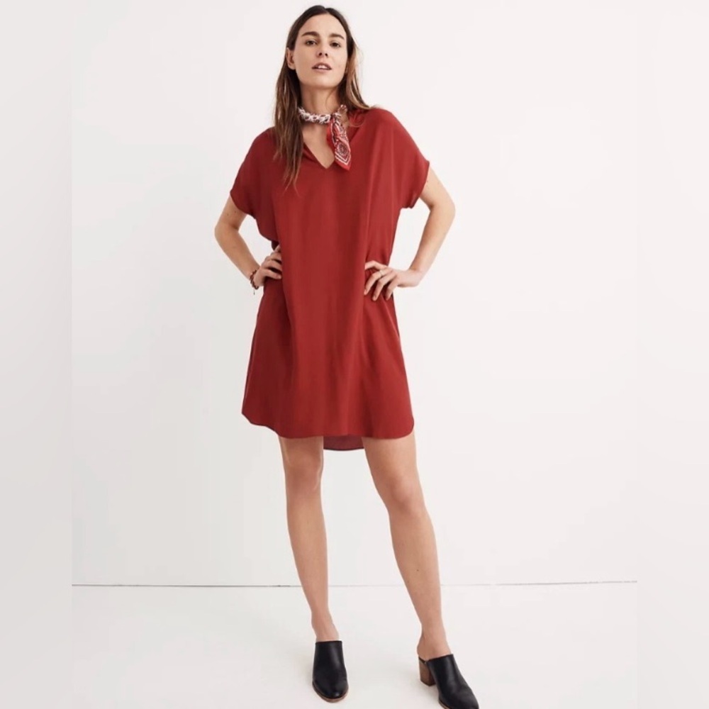 Madewell Terracotta Mini Dress Size M - Picture 2 of 9